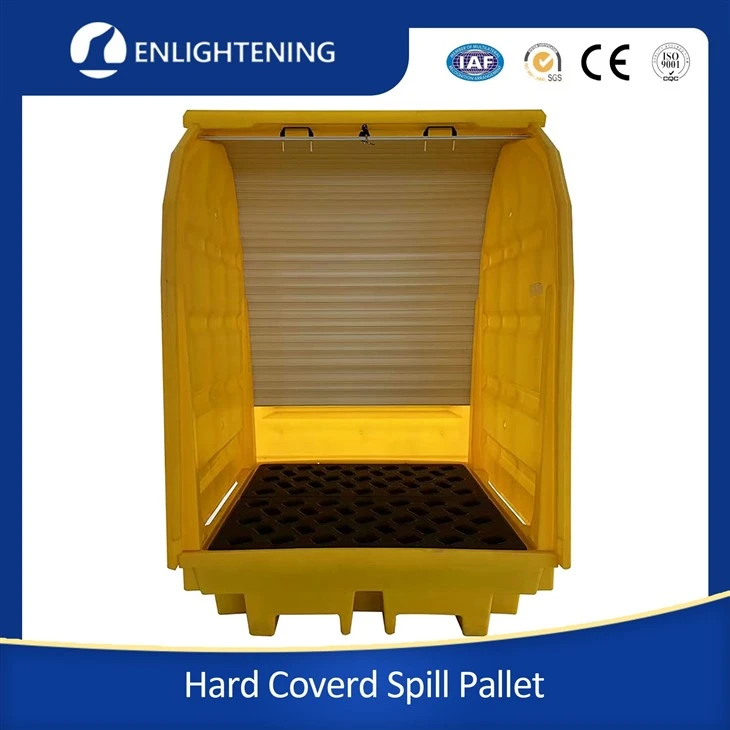HARD COVERED 4 DRUM BUND PALLET WITH LOCKABLE ROLLER SHUTTER DOOR - 410 LTR BUND supplier