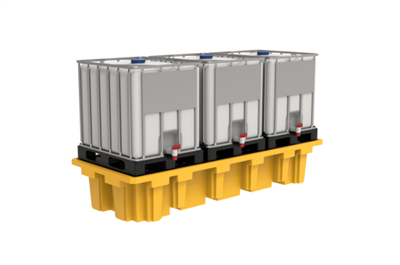 Żółta stacja robocza z 3 bębnami